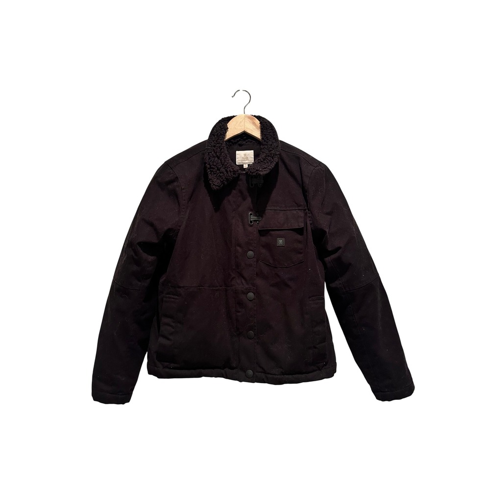Roark Axeman Jacket Small Black Sherpa Lined Canvas Utility Outdoor 100% Cotton